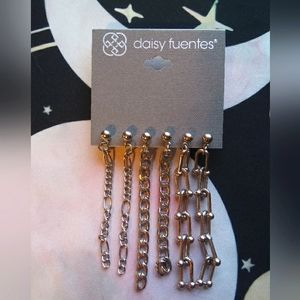 Daisy Fuentes Chain Dangle Earrings--3 Pairs